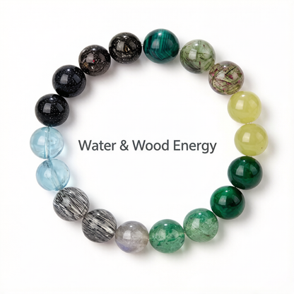 水木能量水晶手串 - Water & Wood Energy