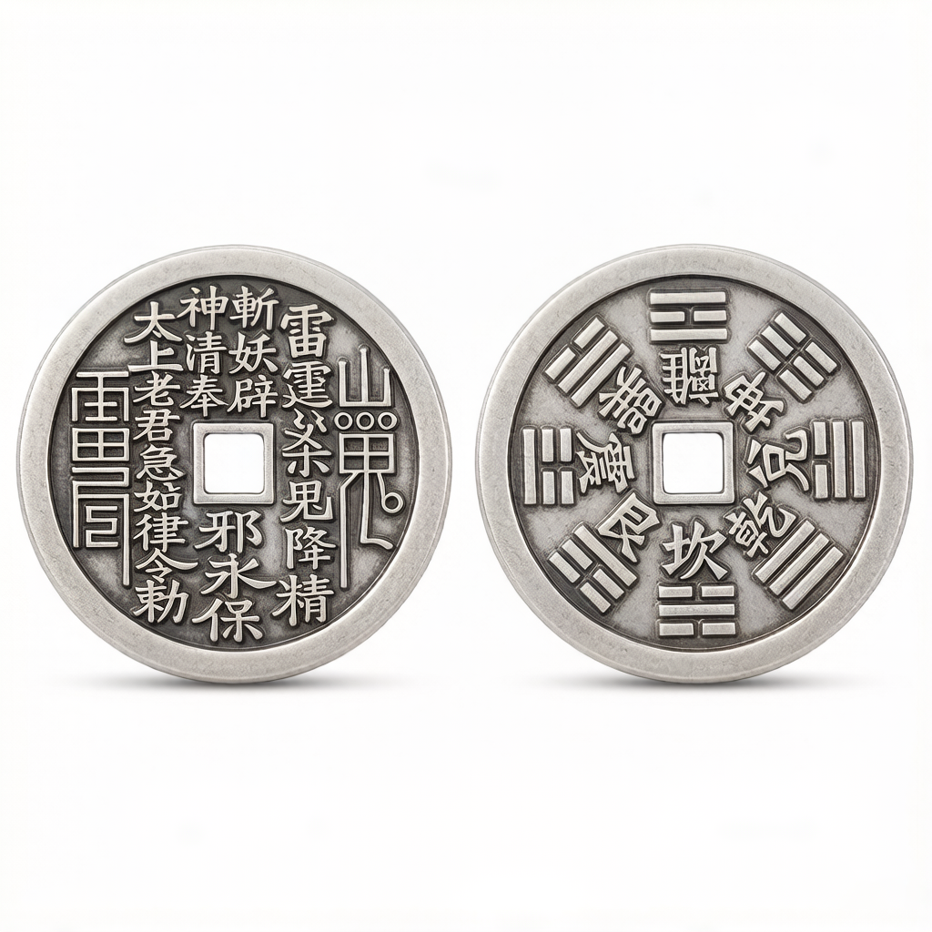 纯银山鬼花钱 经典款 辟邪护身