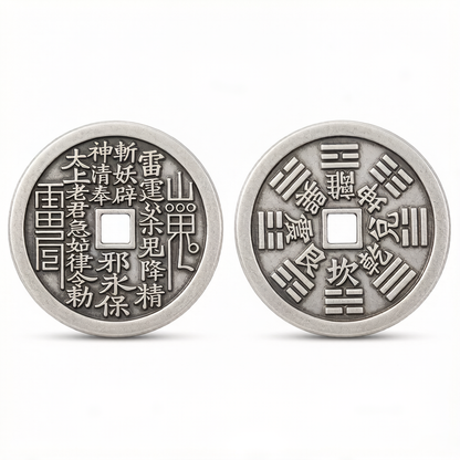 纯银山鬼花钱 经典款 辟邪护身