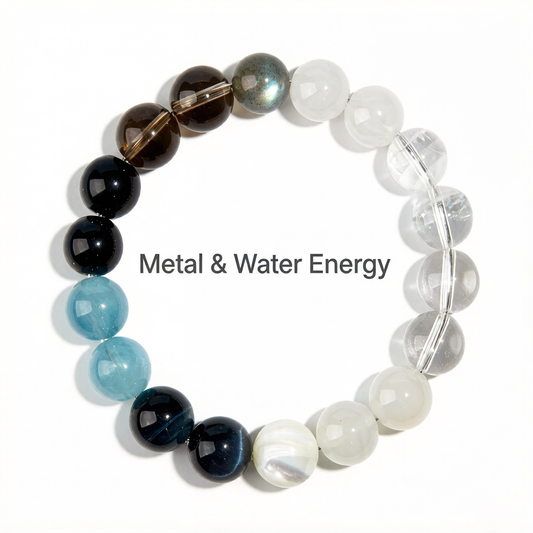 金水能量水晶手串 - Metal & Water Energy