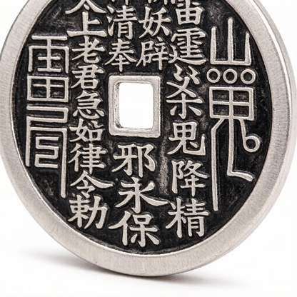 纯银山鬼花钱 经典款 辟邪护身