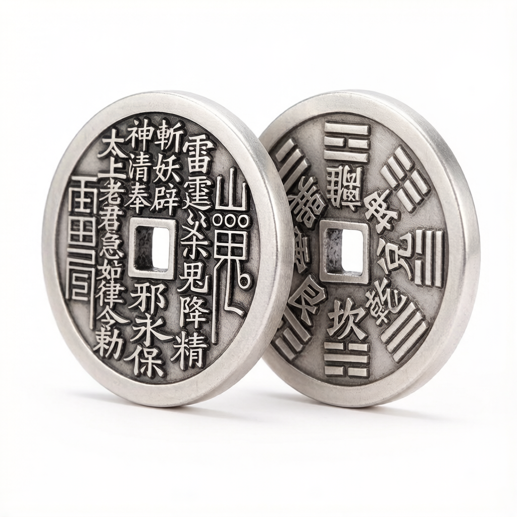 纯银山鬼花钱 经典款 辟邪护身