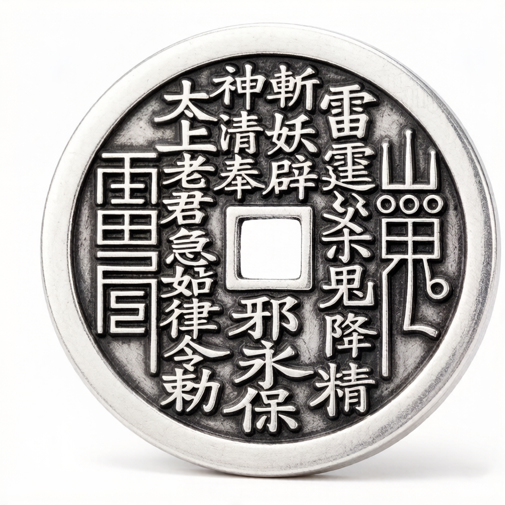 纯银山鬼花钱 经典款 辟邪护身