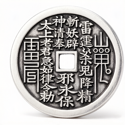 纯银山鬼花钱 经典款 辟邪护身
